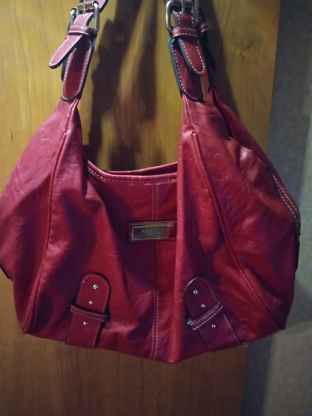 Rosetti Red Shoulder Hobo Bag with Dual Straps